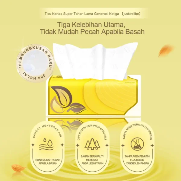 【10Pack】DWY Tisu viral 5-Ply Tissue Facial Tissue Soft Pack Baby Tissue Paper 300 Sheets 175*140mm Wipes tissue cheerful lembut balkoni thickness belajar boleh terdegradasi bilik tidur