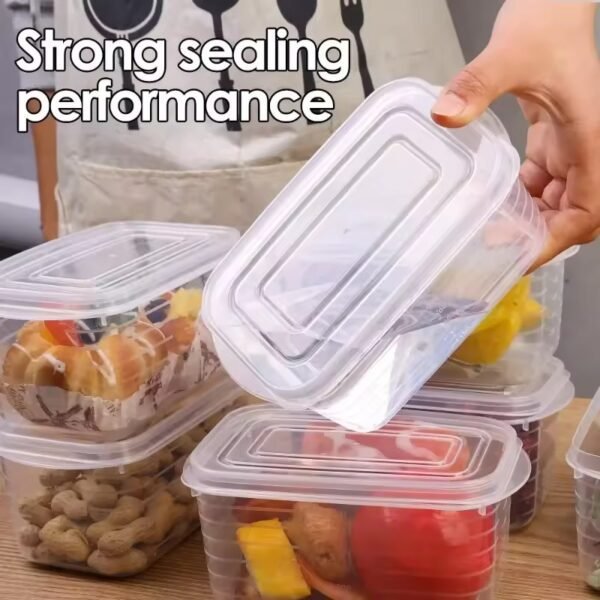 Ramadan 5Pcs 700ML Refrigerator Storage Box Fridge Organizer Fresh Vegetable Fruit Storage Container Food Crisper Box Clear Meat Freezing Box Kitchen Organizer