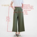 Eyouth 1062 women casual pants wide leg high waist culottes